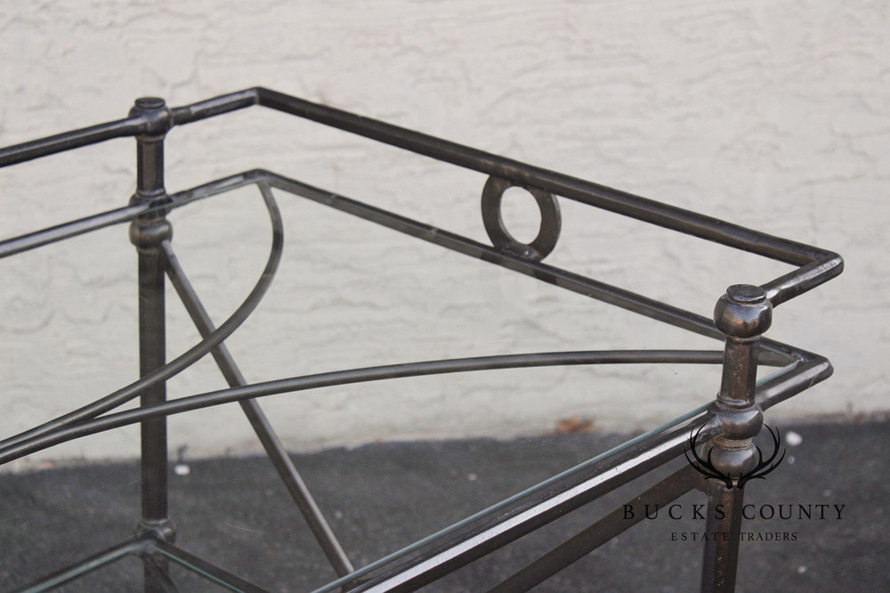 Woodard Delphi Three-Tier Patio Serving Bar Cart