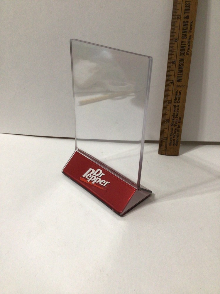 Dr. Pepper Menu Stand Clear Plastic Upper Cover 2003