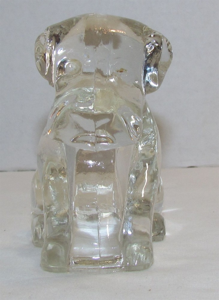 Vintage Dog Glass Candy Container