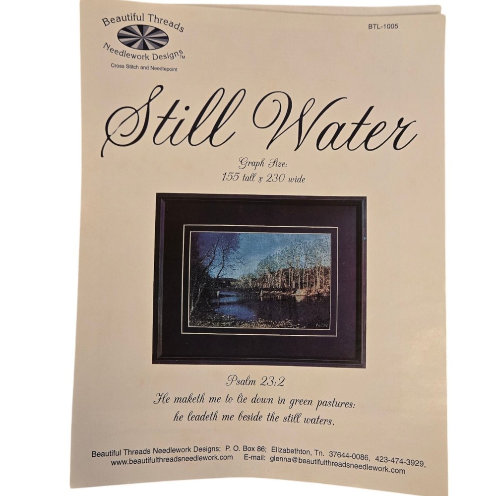 Beautiful Threads Needlework Designs Still Water Cross Stitch Pattern Graph