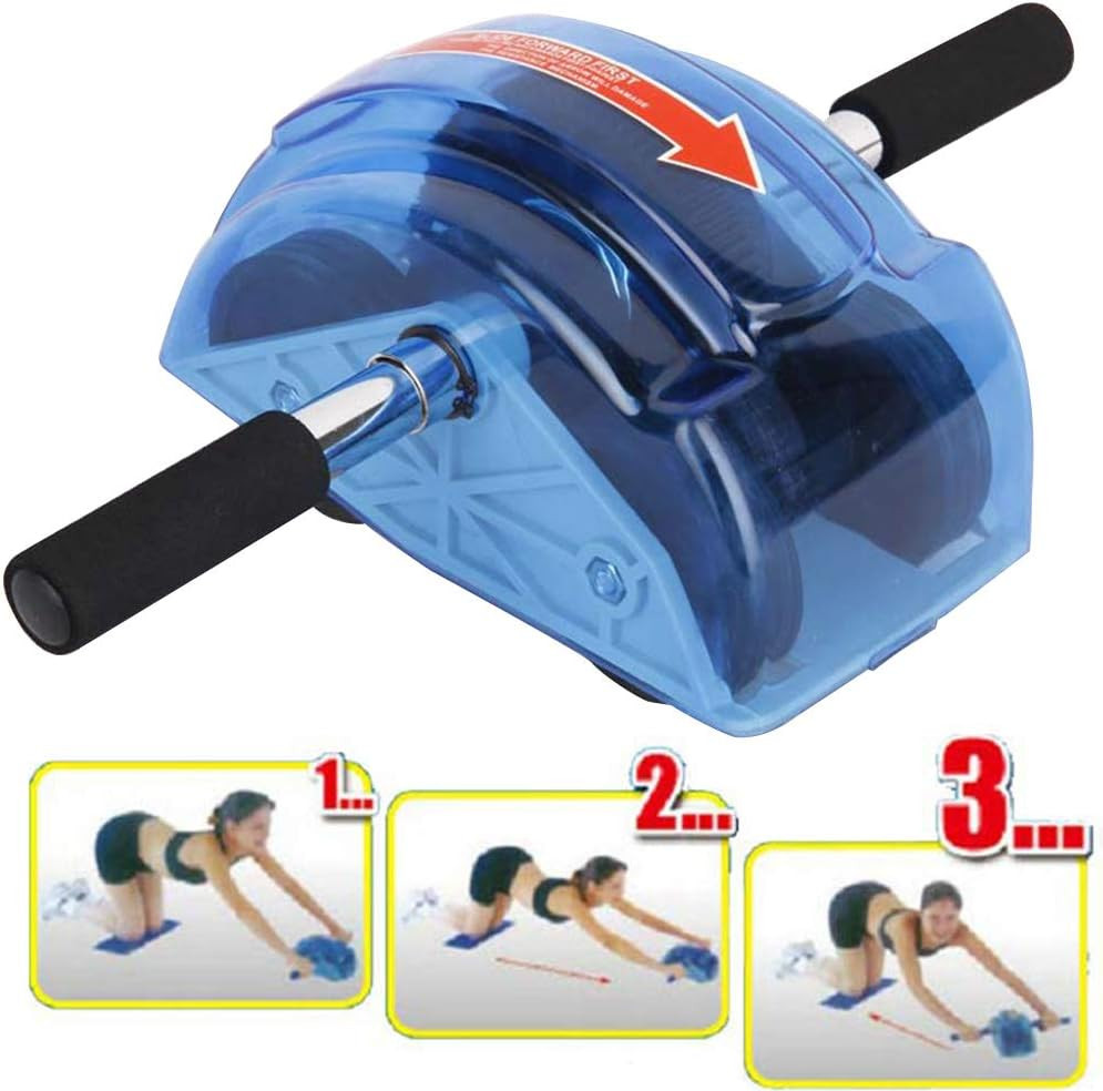 Ab Roller for Abs Workout - Abdominal Exercise Rollers with 4 Wheels blue