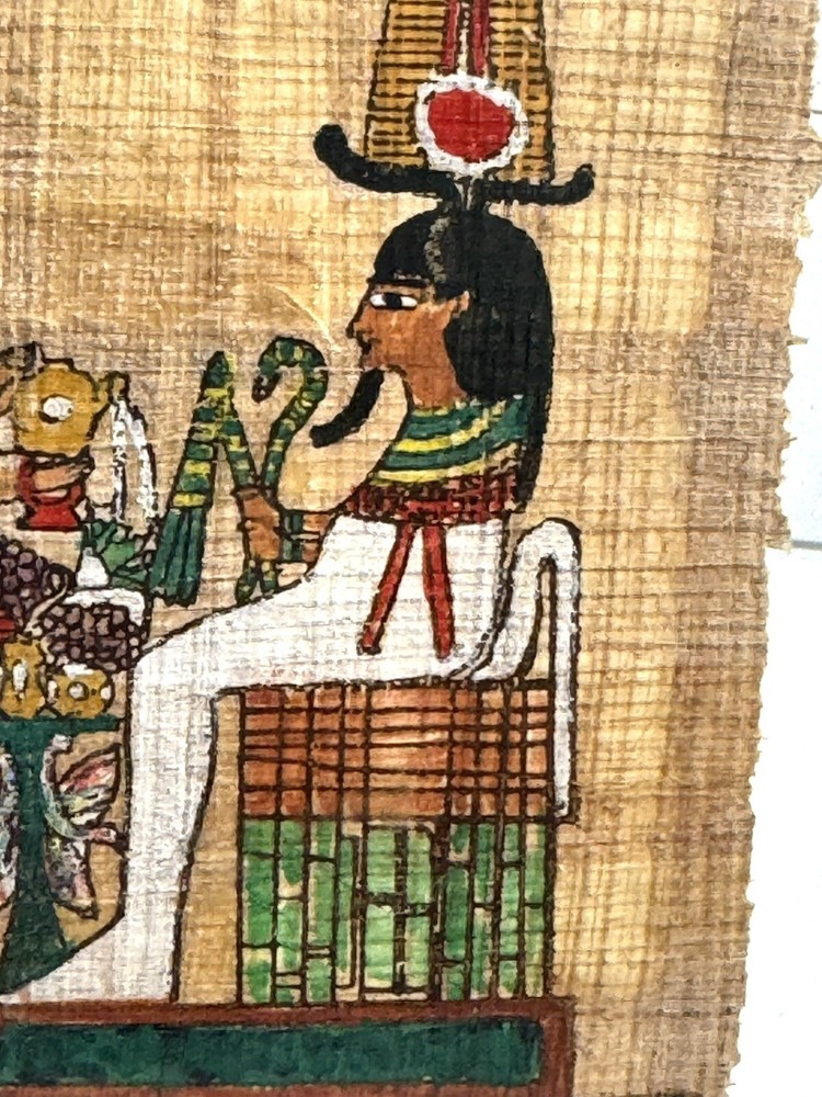 Vtg Egyptian Handmade Papyrus Painting Made Using Ancient Techniques In Sicily