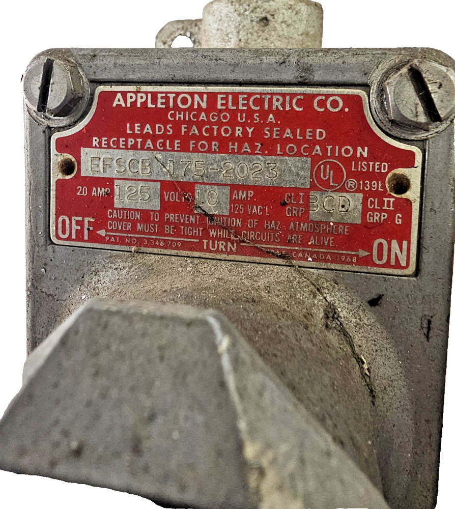 Appleton EFSC175-2023 Explosion Proof Receptacle 20A 1Hp 125VAC