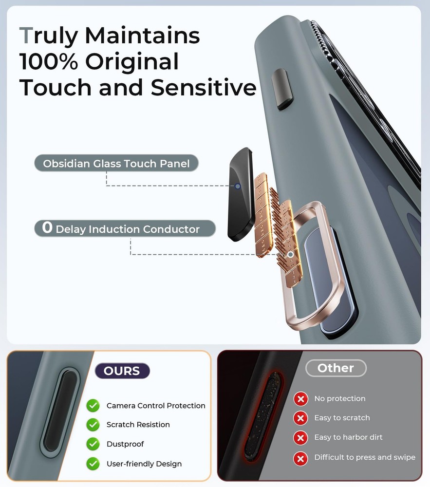 Magnetic for iPhone 17 Pro Max Case with Integrated Camera Protection [Seamle...
