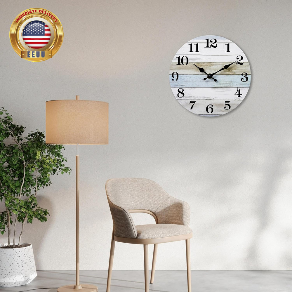 Wall Clock, Wall Clocks Battery Operated Silent Non Ticking, Rustic Clocks Decor