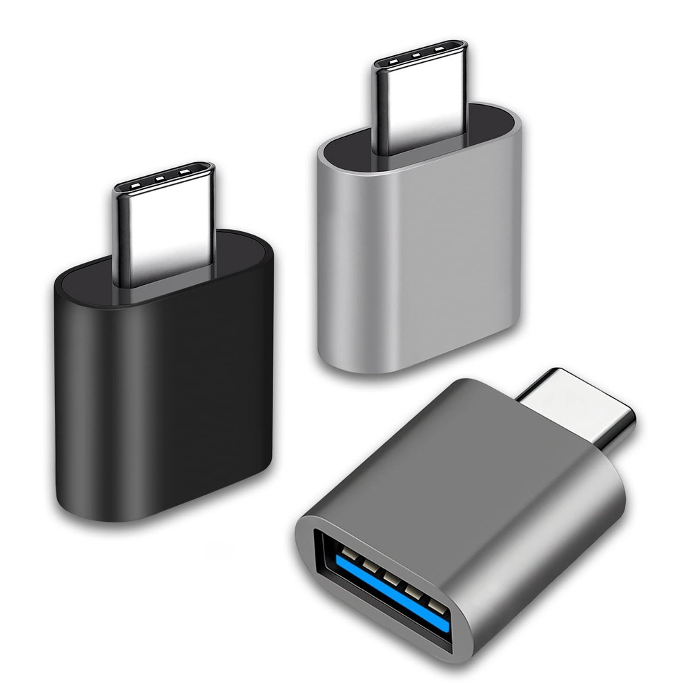 USB C to Adapter, Type C Thunderbolt 4 OTG Converter, Black, Grey, Silver