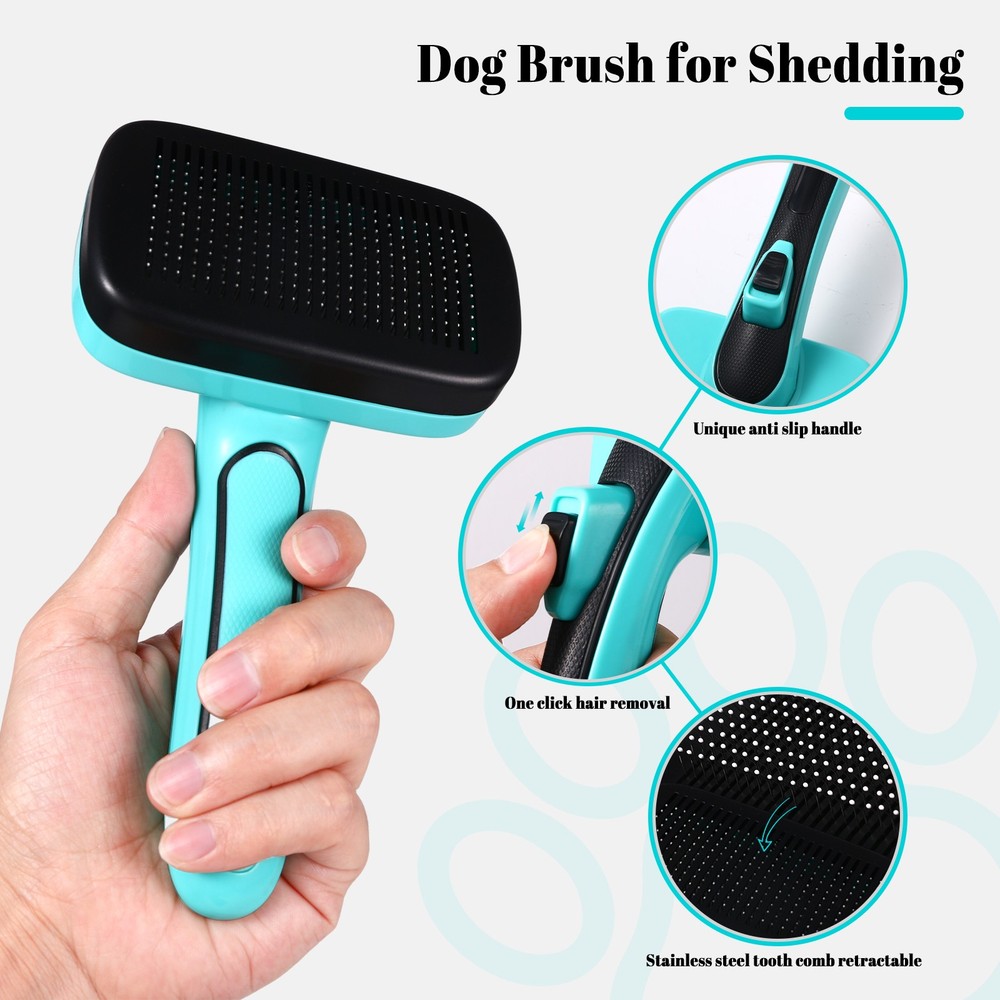2Pcs Irregular Teeth Pet Hair Shedding Comb Tools Anti-Slip Labor-saving Handle