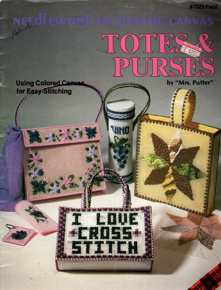 Plaid 7523 TOTES & PURSES Plastic Canvas Pattern Leaflet