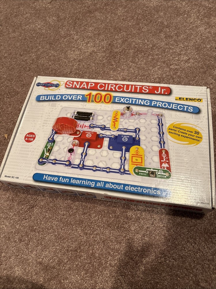 Snap Circuits Jr.SC-100 Learn Electronics Build Over 100 Projects 8+ By Elenco