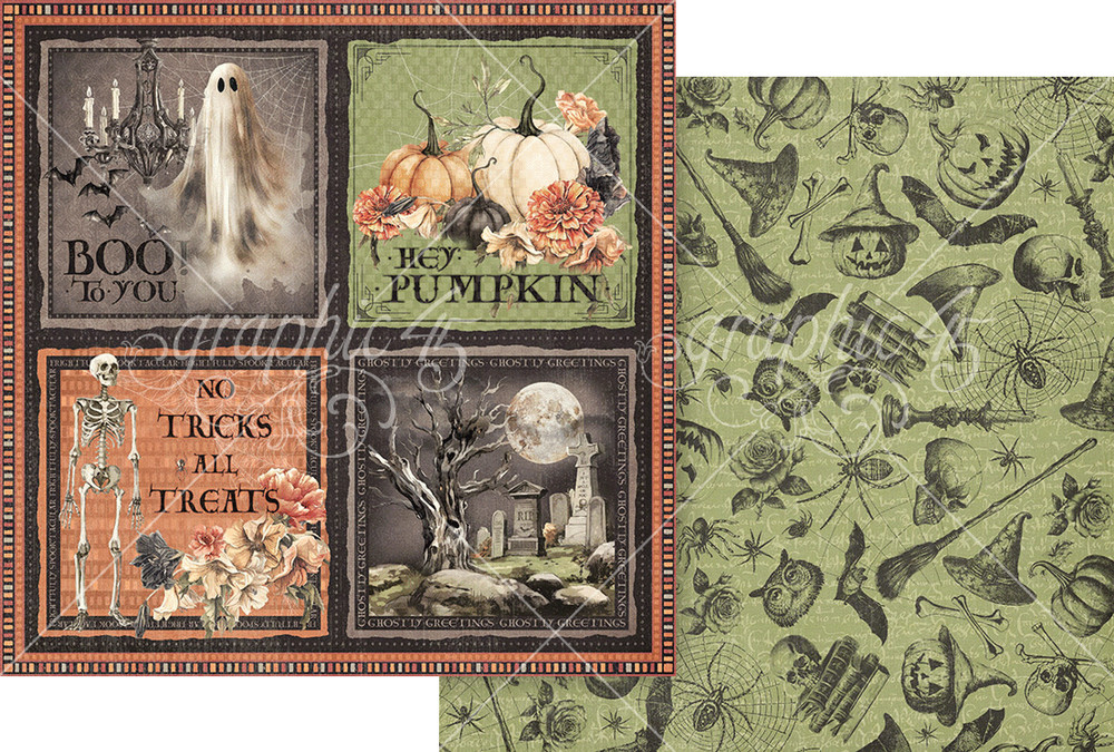 GRAPHIC 45 *GHOSTLY GREETINGS* COLLECTION BUNDLE ~ FALL HALLOWEEN *SHIPS FREE*