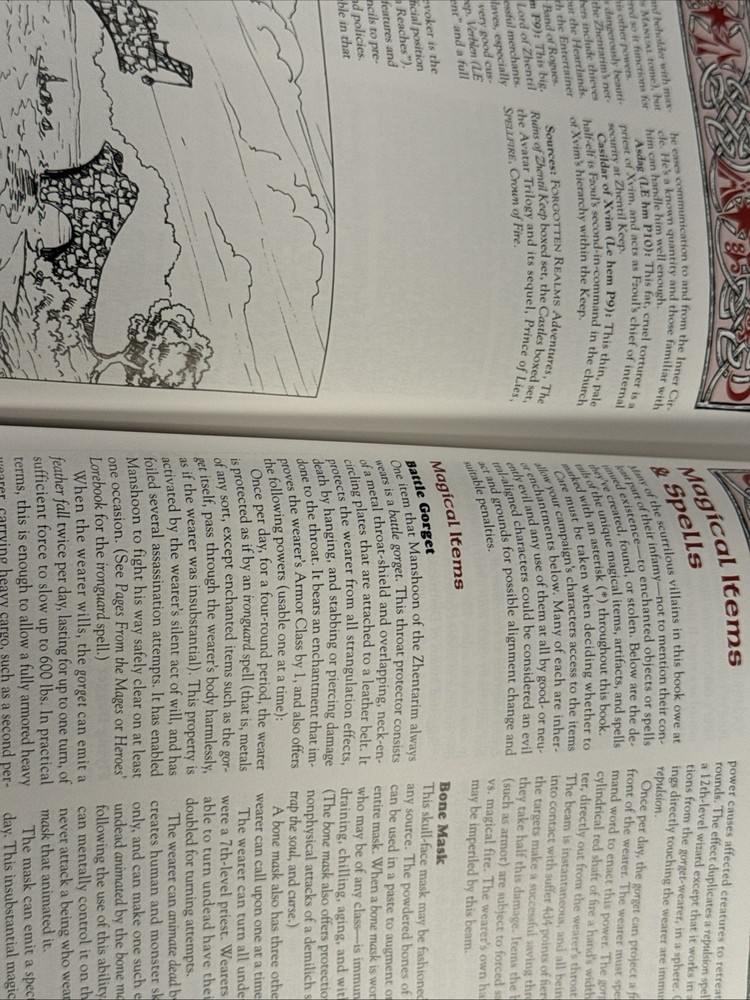 TSR Forgotten Realms Villains' Lorebook VG+ Original
