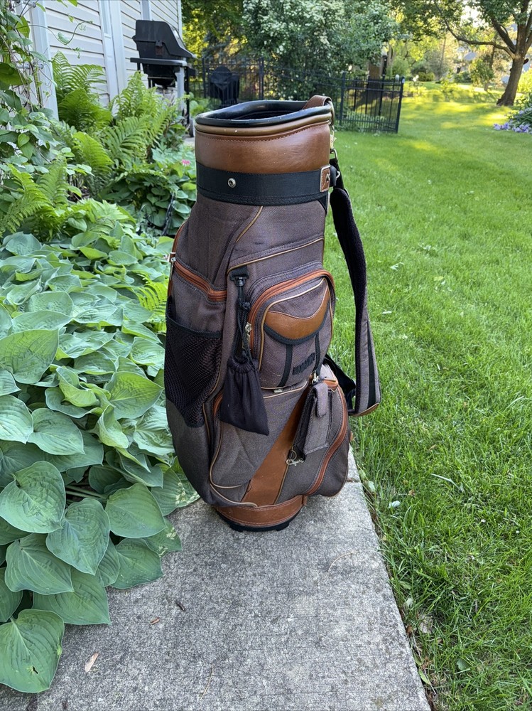 Vintage Brown Leather Golf Bag