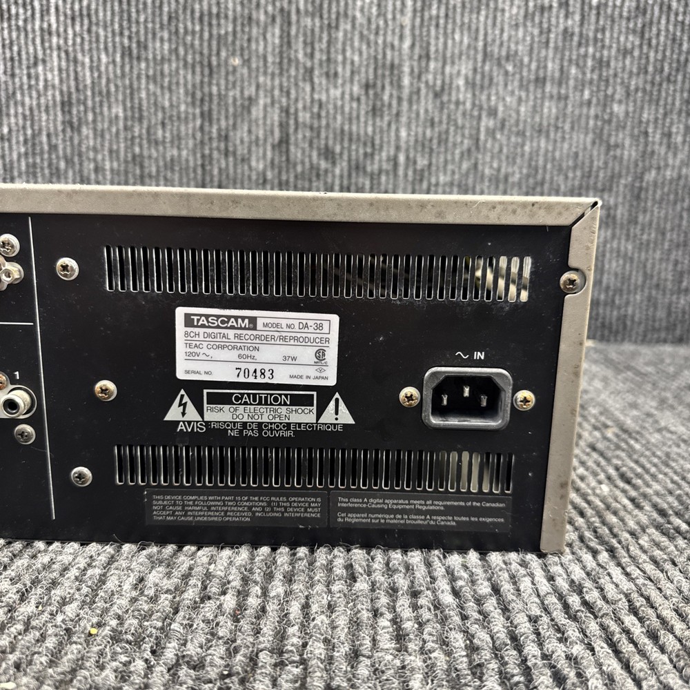Tascam DA-38 Digital Multitrack Recorder Powers On Untested Further