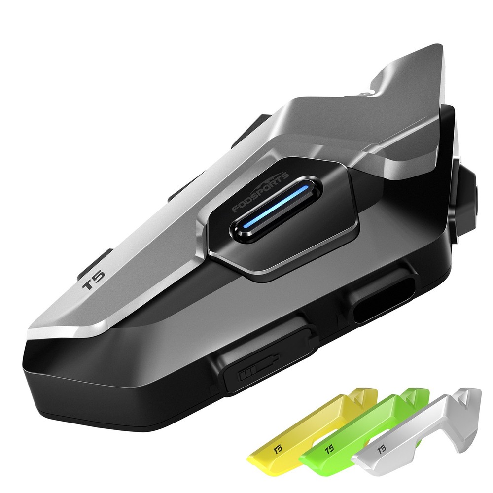 T5 Motorcycle Bluetooth Headset Helmet Intercom for 2-Way Communication 1000m
