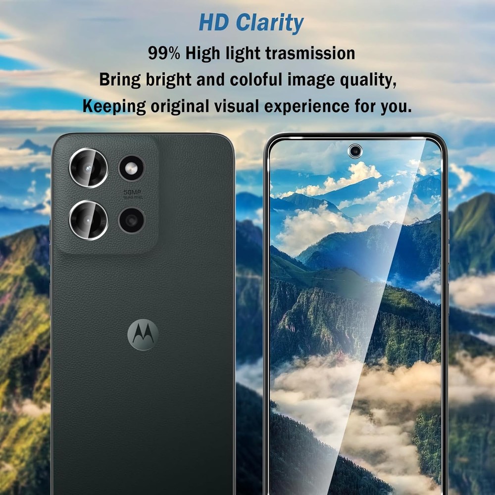 2+2 Pack for Moto G 2026/2025 Screen Protector with Camera Lens Protector