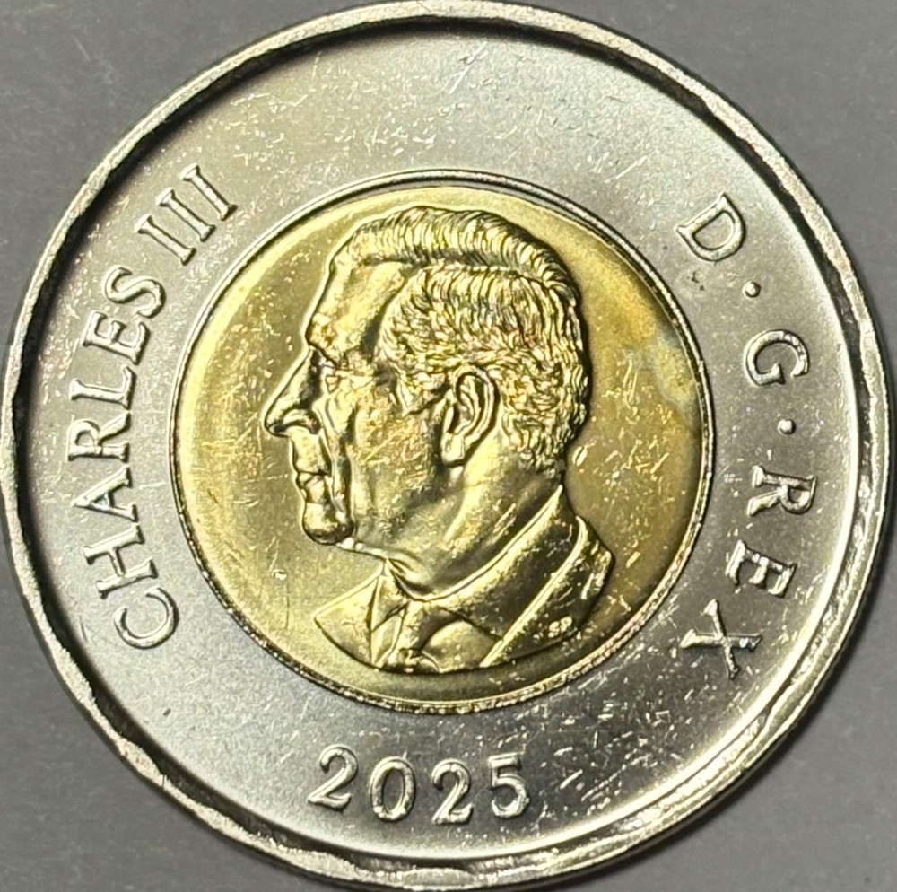 ERROR 2025 Canada $2 Dollar Toonie! STRIKE THROUGH ERROR! UNC!