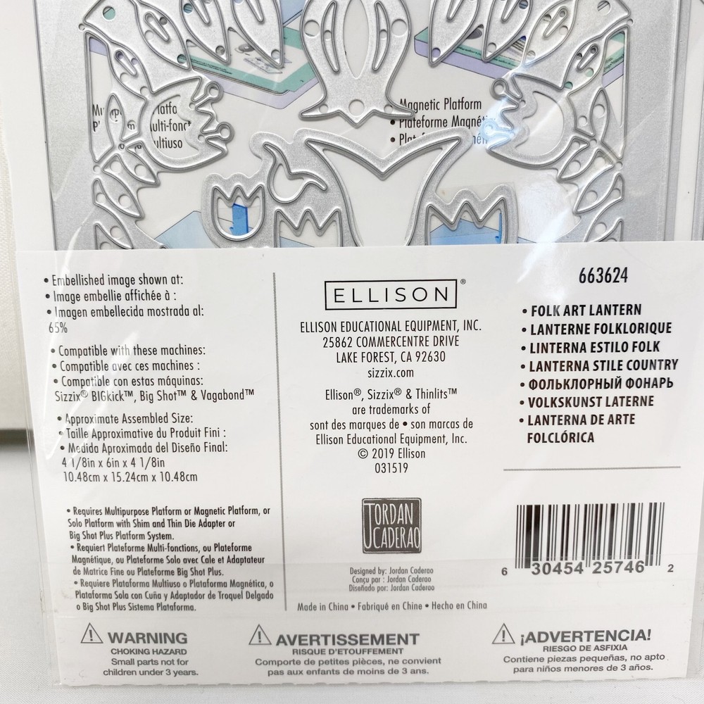 Sizzix Thinlits Folk Art Lantern Jordan Caderao Cutting Dies 663624 NEW