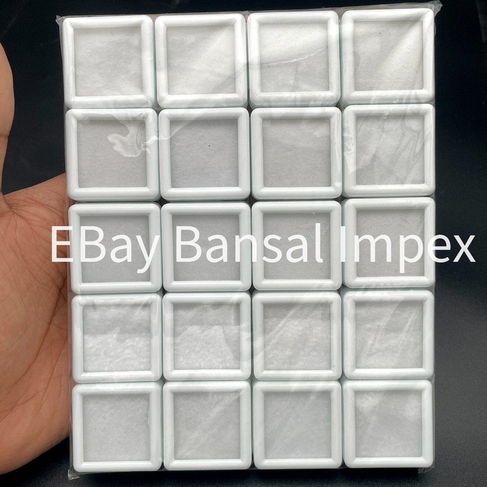 20 Pcs 3 x 3 Cm Gem Display plastic box Storage for Gems / Diamond