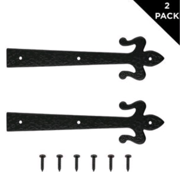 (2-Pk) Everbilt Decorative Fleur-De-Lis Strap Hinge 10" 10254