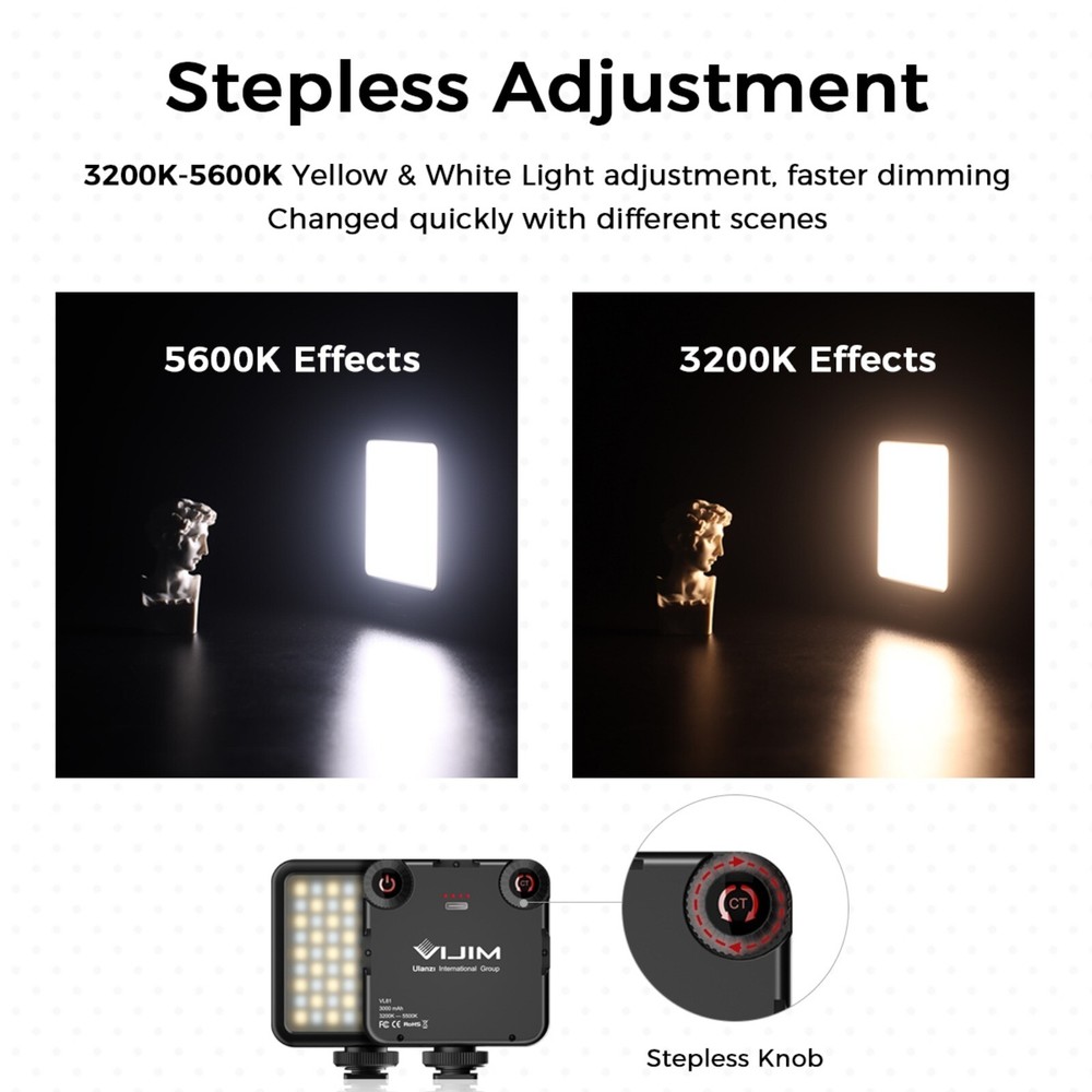 Ulanzi VIJIM VL81 Mini LED Video Light Studio Lighting Soft Diffuser Vlog Light