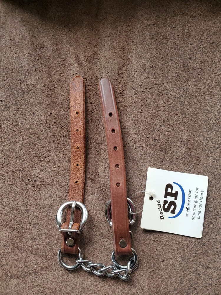 WESTERN LEATHER CURB STRAP CHAIN ROCKIN SP NEW