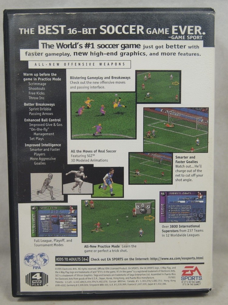 FIFA Soccer 96 Case (SEGA Genesis) Authentic BOX ONLY