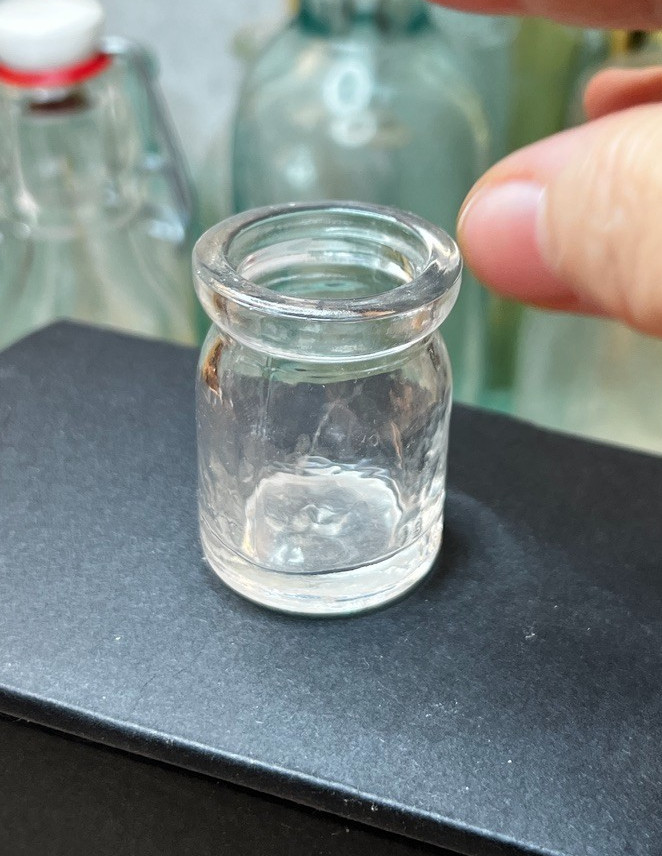 Vintage Small Clear Glass Bottle 2"H