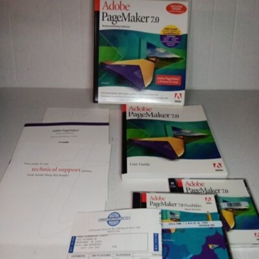 Adobe PageMaker 7.0 Education Version for Macintosh MAC 2 Disc Set with Serial #