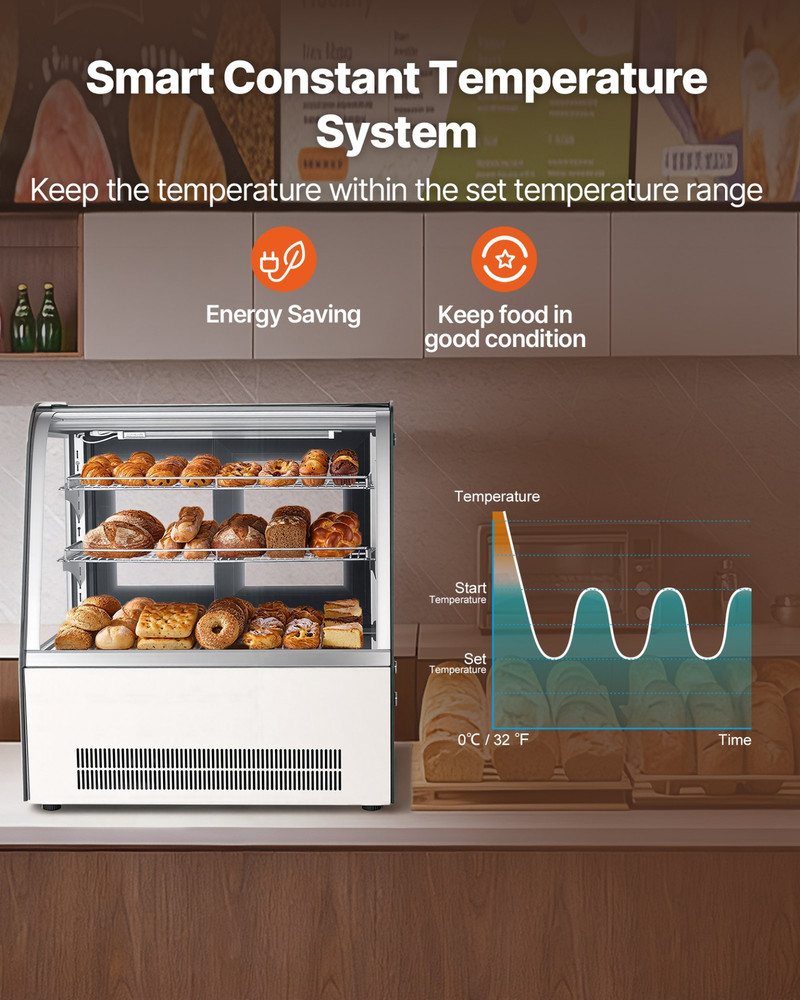 4.2 Cu Ft Refrigerated Display Case 2 Tier Cake Pastry Fridge