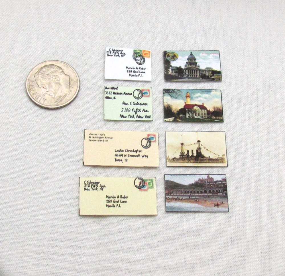 1:6 Scale MAIL ENVELOPES AND POSTCARDS Miniature Playscale