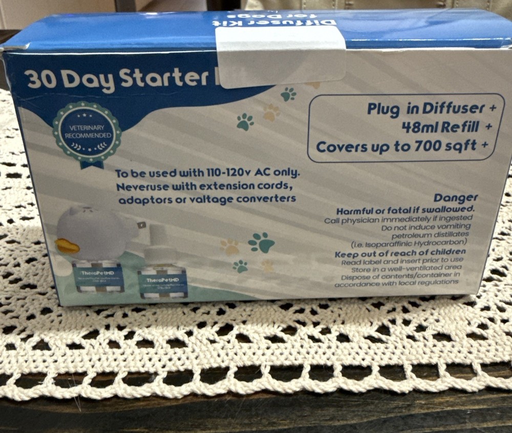 TheraPetMD Advanced Dog Calming Diffuser Kit 1 Diffuser 2 Refills & Spray~ New