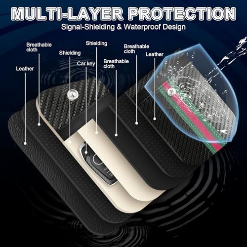2 Pack Faraday Bag for Car Keys, Key Fob Protector Shielding Medium Stripe