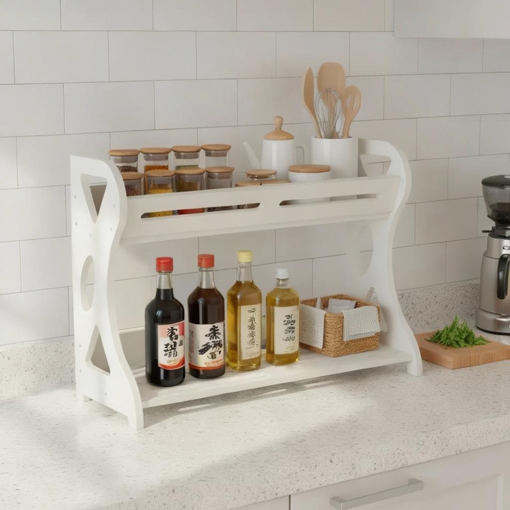 Spice Rack Storage Holder Space-Saving for Home Kitchen Countertop Organizer