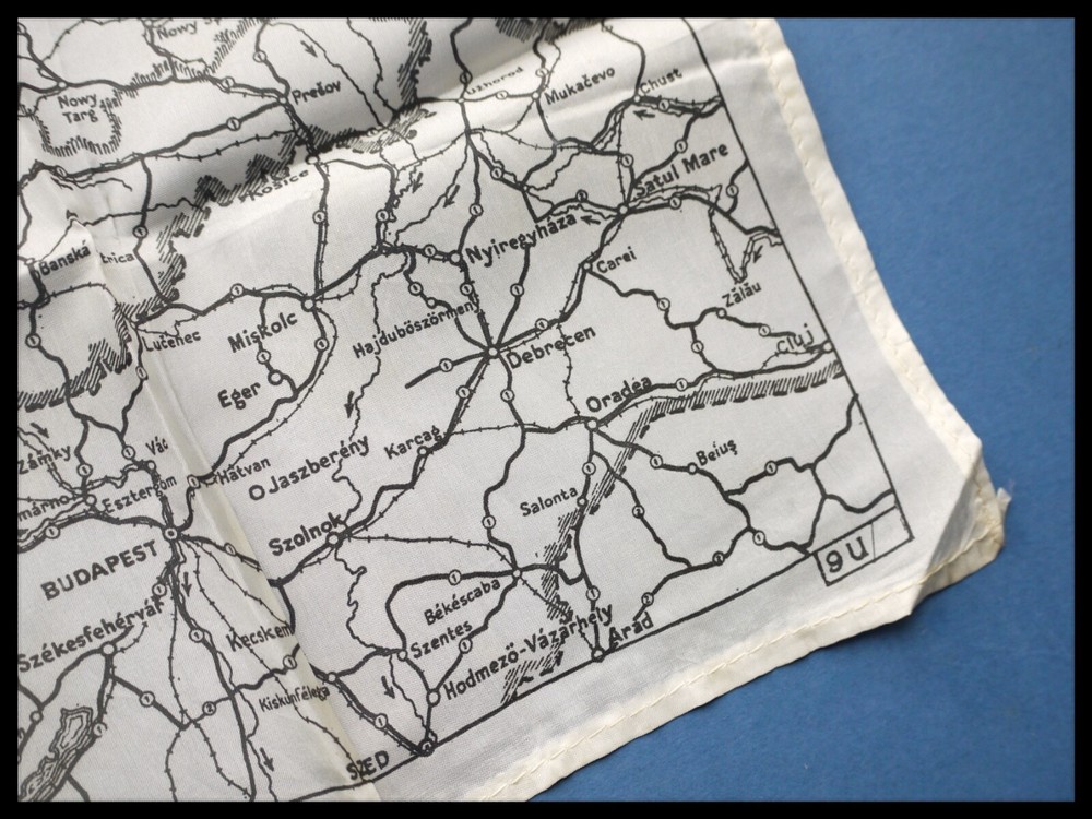 WWII RAF Pilots Early Silk Escape Evasion Map Germany SOE