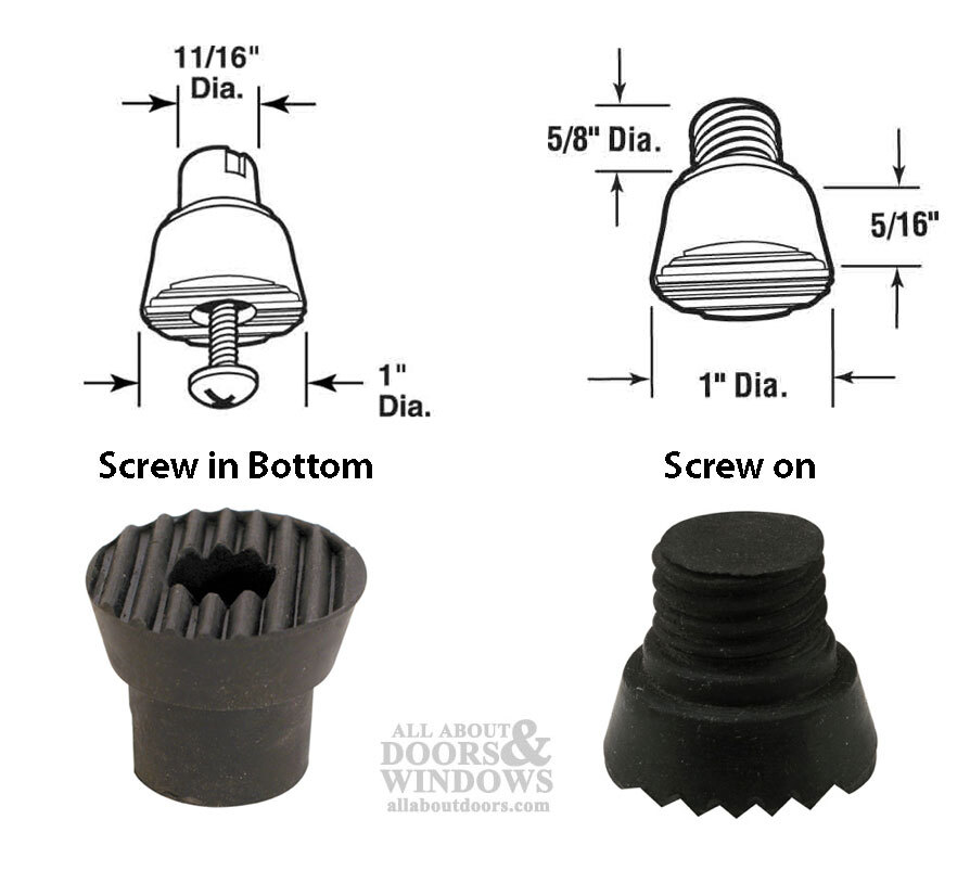 Door Holder Replacement Tip - Twist In - Black