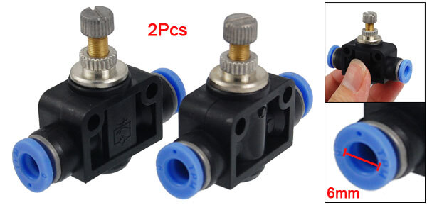 2 Pcs 6mm Push in to Connect Speed Controller Fitting