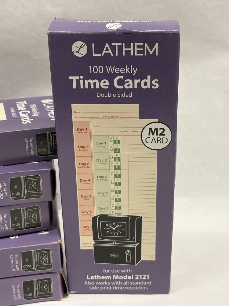Lathem M2 Time Card For Model 2121 (6 BOXES)