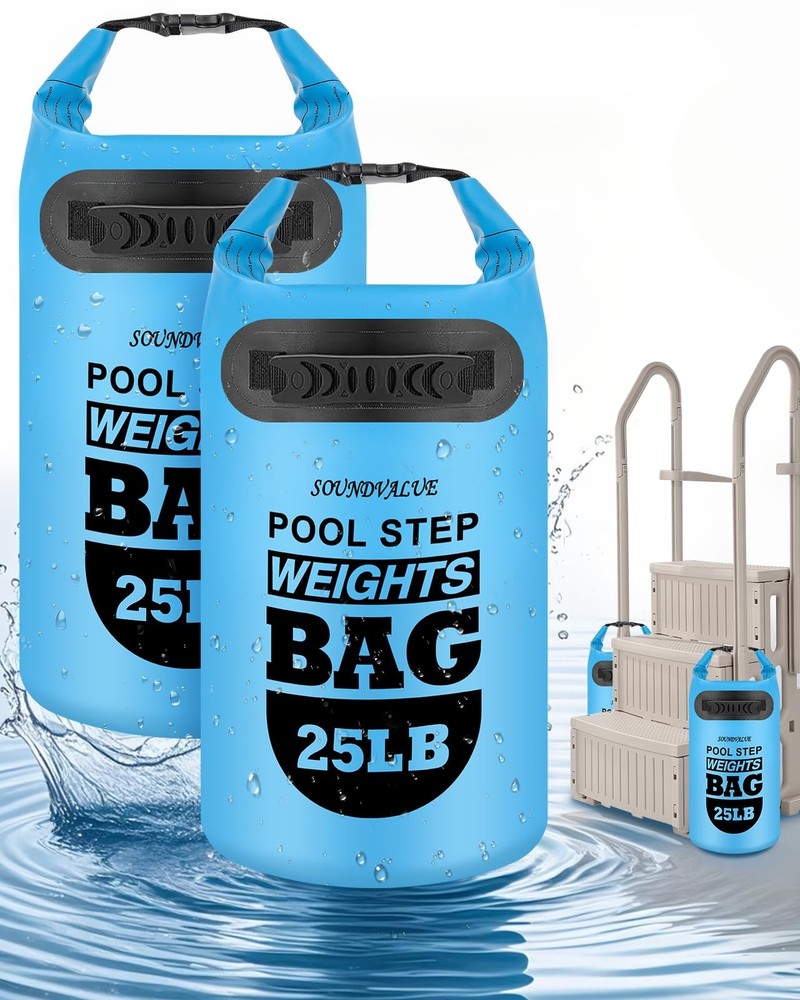 2 Pack 25lb Heavy Duty Pool Ladder Weights Universal Above Ground Pool Step S...