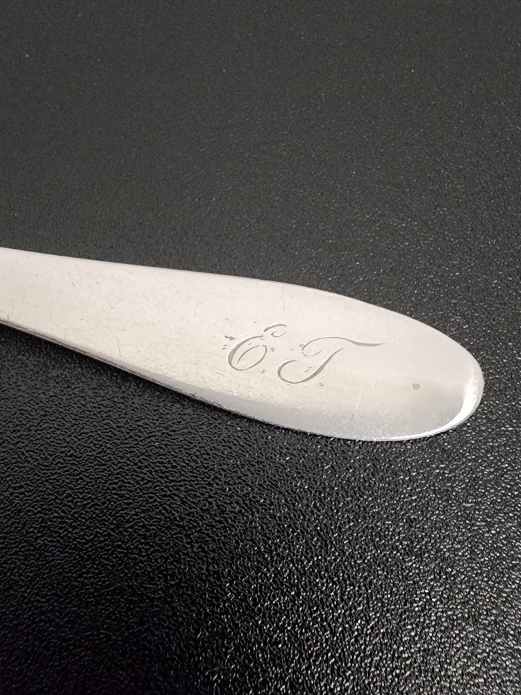 2 unbranded unknown teaspoon personalized signature E.J. N.Rossi Silverware VTG