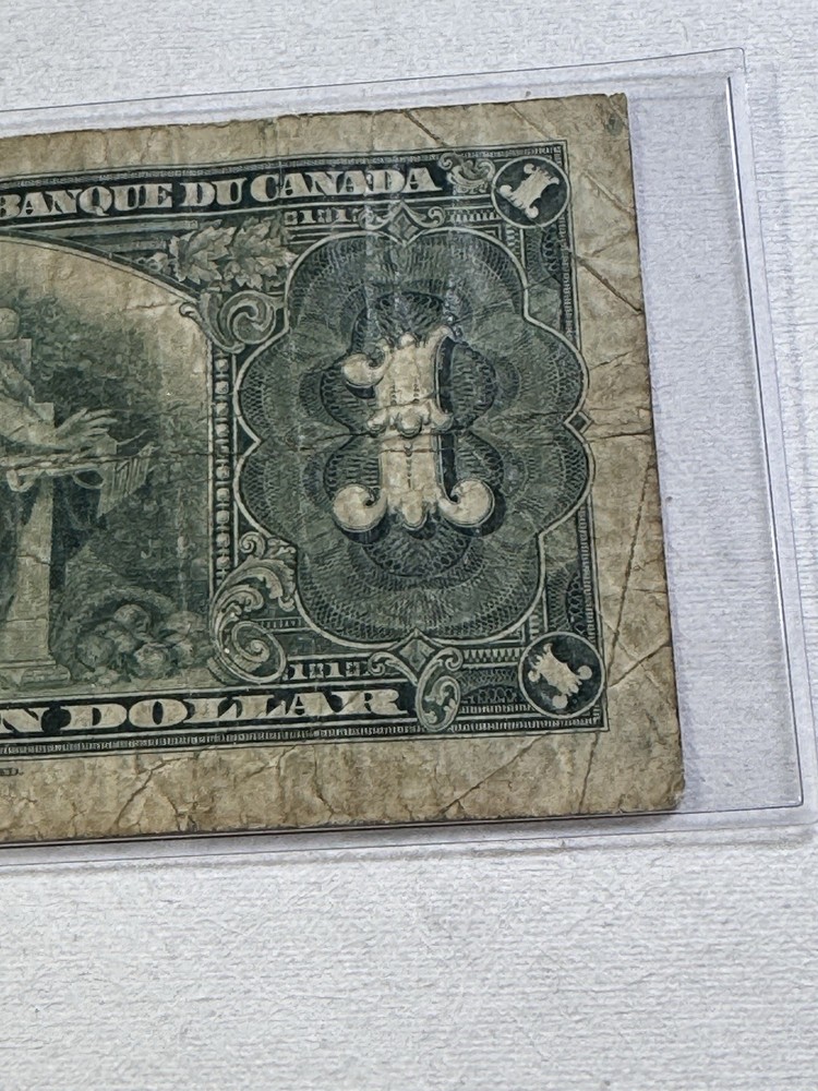 1937 Canada 1 Dollar Banknote P# 58d
