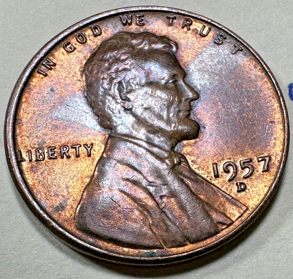 1957-D 1C Lincoln Cent WHEAT PENNY 4548N