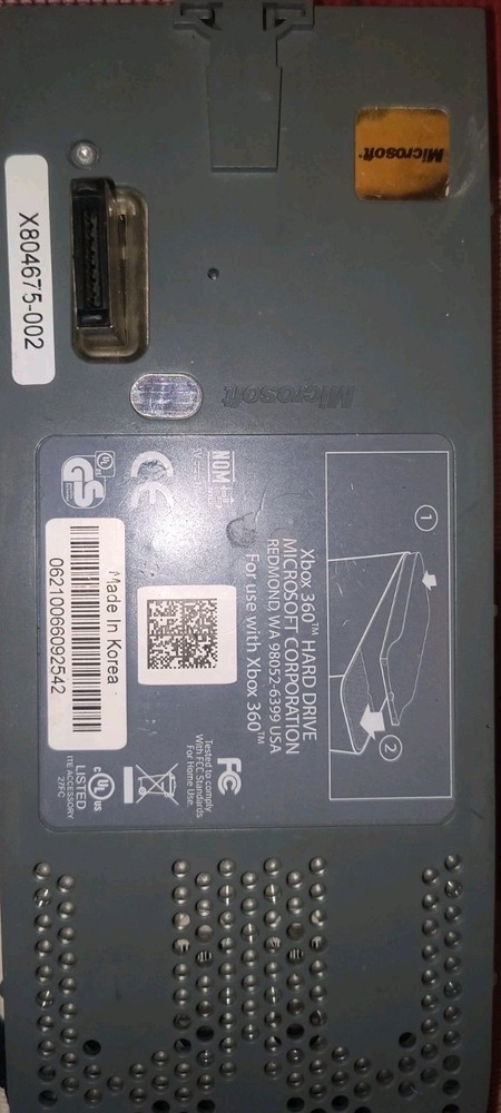 Microsoft Xbox 360 External Hard Drive Gray X804675-002