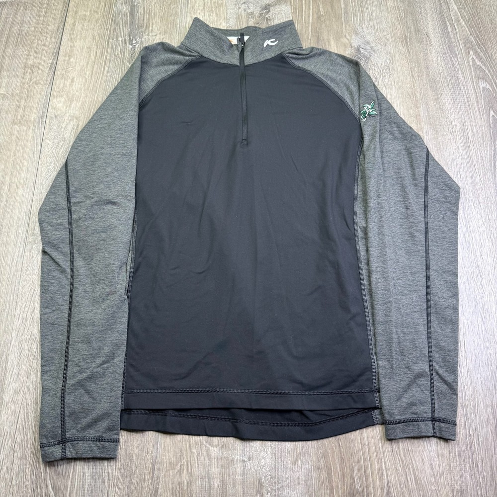 KJUS Mens Black Curve Half-Zip Midlayer Golf Top Pullover Lightweight Size Large