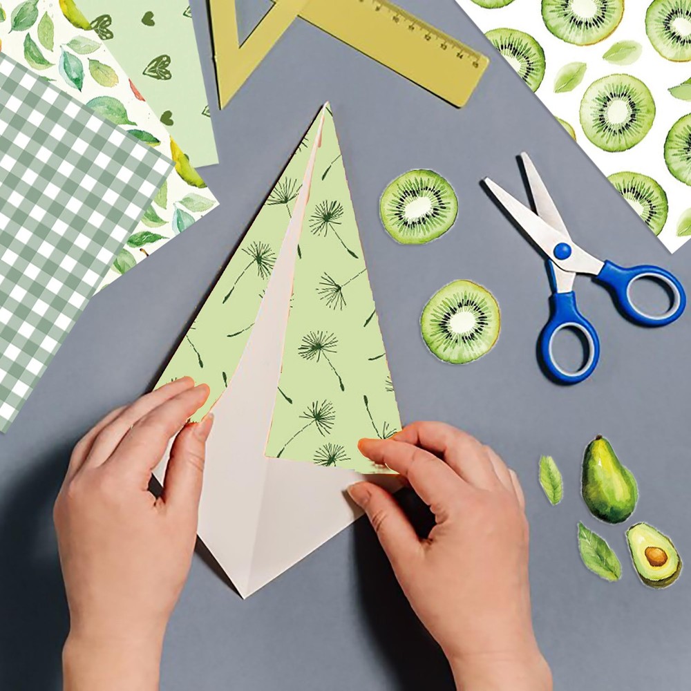 Fruit Themed Scrapbook Paper Summer Pattern Pear Decorative 6 Inch 24 Sheets