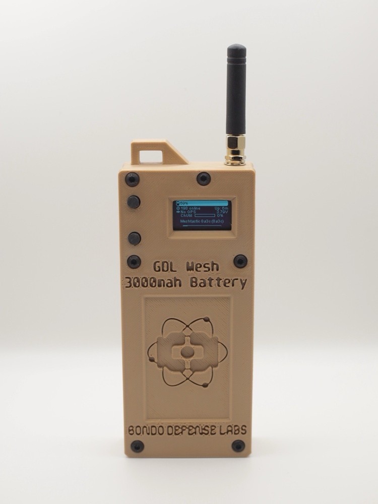 GDL Mesh Off-Grid Communicator - Meshtastic - 3000mAh - 3D Printed - Texas Made