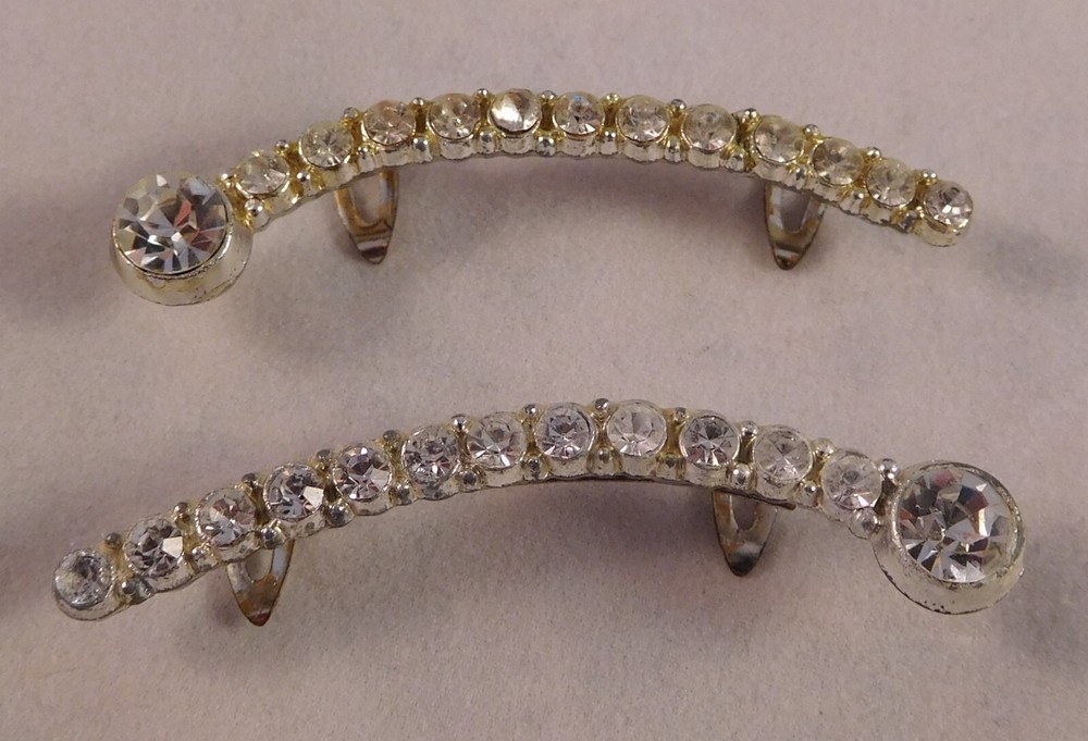 Vintage Gold-Tone Rhinestone Clips