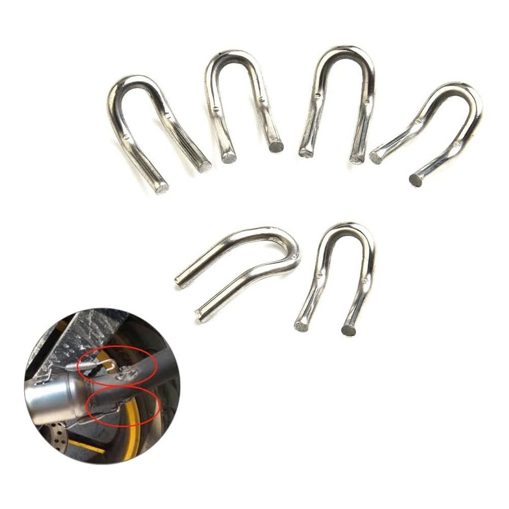 12PCS Universal Motorcycle Exhaust Pipe Springs Fasteners Spring Welding Hook