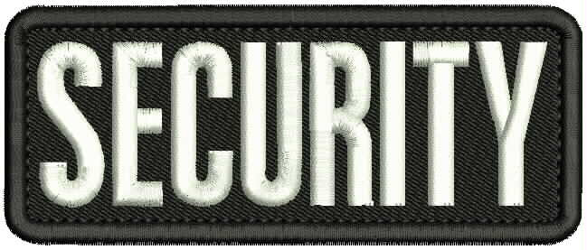 SECURITY EMBROIDERY PATCH 2X5 VELCR@ ON BACK