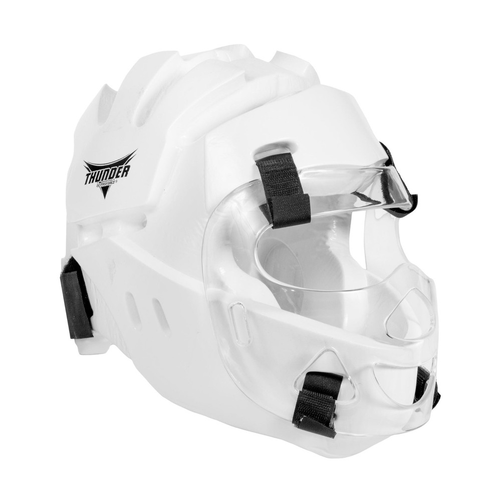 Proforce Thunder Full Head Guard with Shield - White Size X-Large