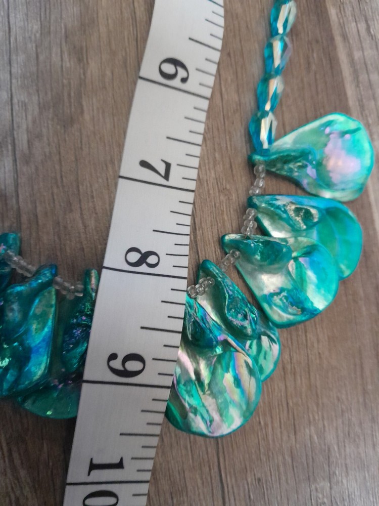 Acrylic Beads And Dye Shell Necklace Unmarked